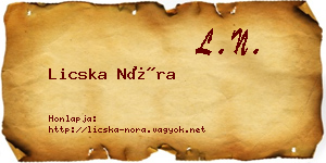 Licska Nóra névjegykártya